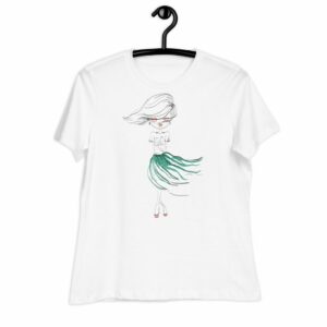 Fashion Girl Women’s Relaxed T-Shirt - womens relaxed t shirt white front b f d efb - Shujaa Designs