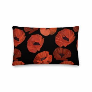 Poppy Blossoms Premium Throw Pillow - all over print premium pillow x front a d a - Shujaa Designs