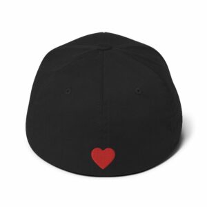 LOVE Embroidered Structured Twill Cap - closed back structured cap black back ff ab - Shujaa Designs