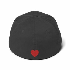 LOVE Embroidered Structured Twill Cap - closed back structured cap dark grey back ff - Shujaa Designs