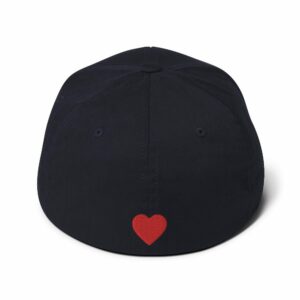 LOVE Embroidered Structured Twill Cap - closed back structured cap dark navy back ff - Shujaa Designs