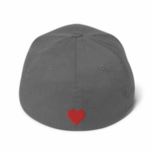 LOVE Embroidered Structured Twill Cap - closed back structured cap grey back ff ee - Shujaa Designs