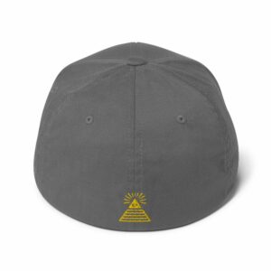 #WAF Illuminati Embroidered Structured Twill Cap - closed back structured cap grey back ff d f - Shujaa Designs