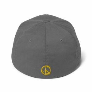 PEACE Embroidered Structured Twill Cap - closed back structured cap grey back a f f - Shujaa Designs