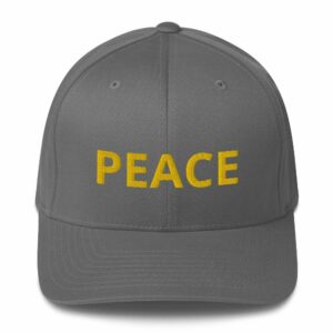 PEACE Embroidered Structured Twill Cap - closed back structured cap grey front a f dfd - Shujaa Designs