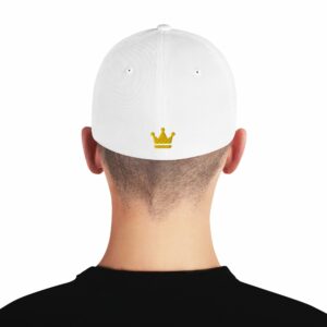 KING Embroidered Structured Twill Cap - closed back structured cap white back fec ed - Shujaa Designs