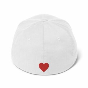 LOVE Embroidered Structured Twill Cap - closed back structured cap white back ff ad - Shujaa Designs
