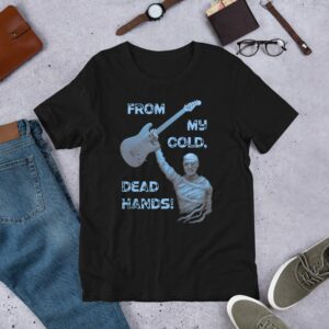 From My Cold Dead Hands Cotton Crew Tee - unisex staple t shirt black front ef ffd - Shujaa Designs