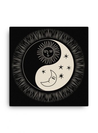 Sacred Geometry Sun Moon Yin Yang Canvas - canvas in x wall cb bd f - Shujaa Designs