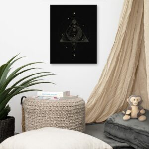 Sacred Geometry Crescent Moon Pyramid Canvas - canvas in x front cb a f - Shujaa Designs