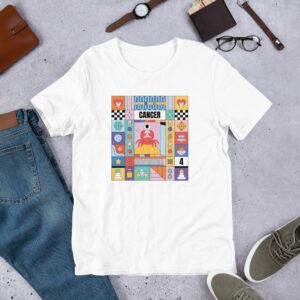 Cancer Colorful Zodiac Sign Unisex t-shirt - unisex staple t shirt white front f a c ef - Shujaa Designs