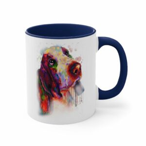 Bassett Hound Accent Coffee Mug, 11oz - - Shujaa Designs