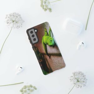 Green Gecko On A Wall Tough Phone Case - - Shujaa Designs