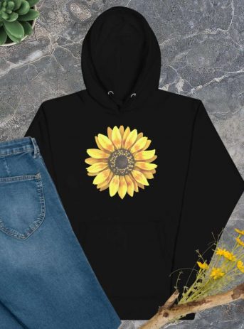 Ukranian Sunflower Unisex Premium Hoodie - unisex premium hoodie black front de ed - Shujaa Designs