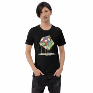 Private: Rubik’s Cube Melting Unisex t-shirt - unisex staple t shirt black front aa c - Shujaa Designs