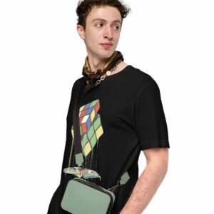 Private: Rubik’s Cube Melting Unisex t-shirt - unisex staple t shirt black left front aa c d - Shujaa Designs