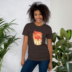 Private: Flamingo Painting Unisex t-shirt - unisex staple t shirt brown front aacc d dd - Shujaa Designs