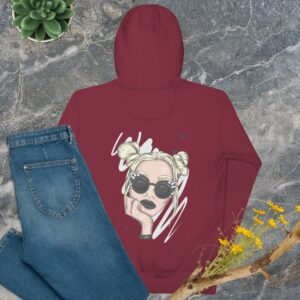 Private: Beautiful Girl In Spiked Steampunk Goggles Unisex Hoodie - unisex premium hoodie maroon back b f e fb - Shujaa Designs