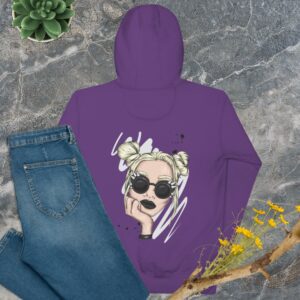 Private: Beautiful Girl In Spiked Steampunk Goggles Unisex Hoodie - unisex premium hoodie purple back b f b e - Shujaa Designs