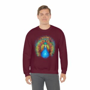 Majestic Rainbow Peacock Unisex Heavy Blend™ Crewneck Sweatshirt - - Shujaa Designs