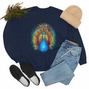Majestic Rainbow Peacock Unisex Heavy Blend™ Crewneck Sweatshirt -  - Shujaa Designs