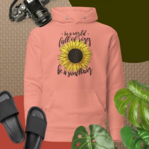 Private: In A World Full Of Roses Be A Sunflower Unisex Hoodie - unisex premium hoodie dusty rose front a e - Shujaa Designs