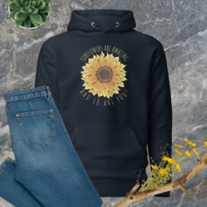 Private: Sunflowers Are Amazing Unisex Hoodie - unisex premium hoodie navy blazer front b cb - Shujaa Designs