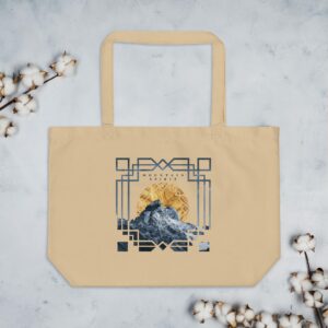 Private: Mountain Spirit Large organic tote bag - large eco tote oyster back d d b - Shujaa Designs