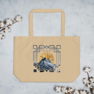 Private: Mountain Spirit Large organic tote bag - large eco tote oyster front d c a - Shujaa Designs