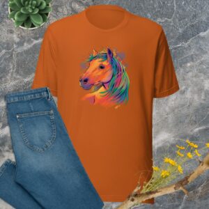 Private: Watercolor Horse Unisex t-shirt - unisex staple t shirt autumn front ba e e c d - Shujaa Designs