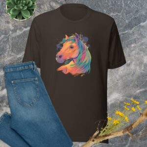 Private: Watercolor Horse Unisex t-shirt - unisex staple t shirt brown front ba e e f e - Shujaa Designs