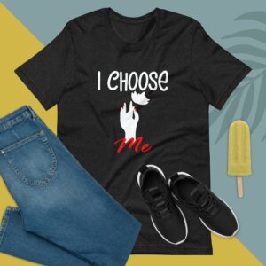 I Choose Me - Hand With Flower - Unisex t-shirt - unisex staple t shirt black heather front eb b .jpg - Shujaa Designs