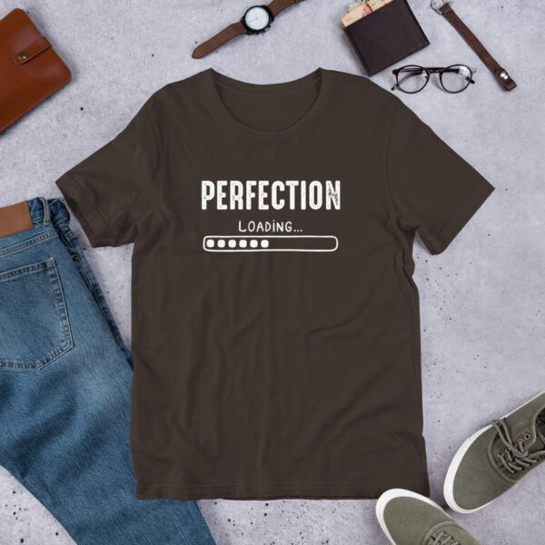 Private: Perfection Loading Unisex t-shirt - unisex staple t shirt brown front c b d - Shujaa Designs