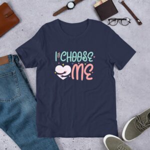 I Choose Me - Hearts - Unisex t-shirt - unisex staple t shirt navy front eb ce b.jpg - Shujaa Designs